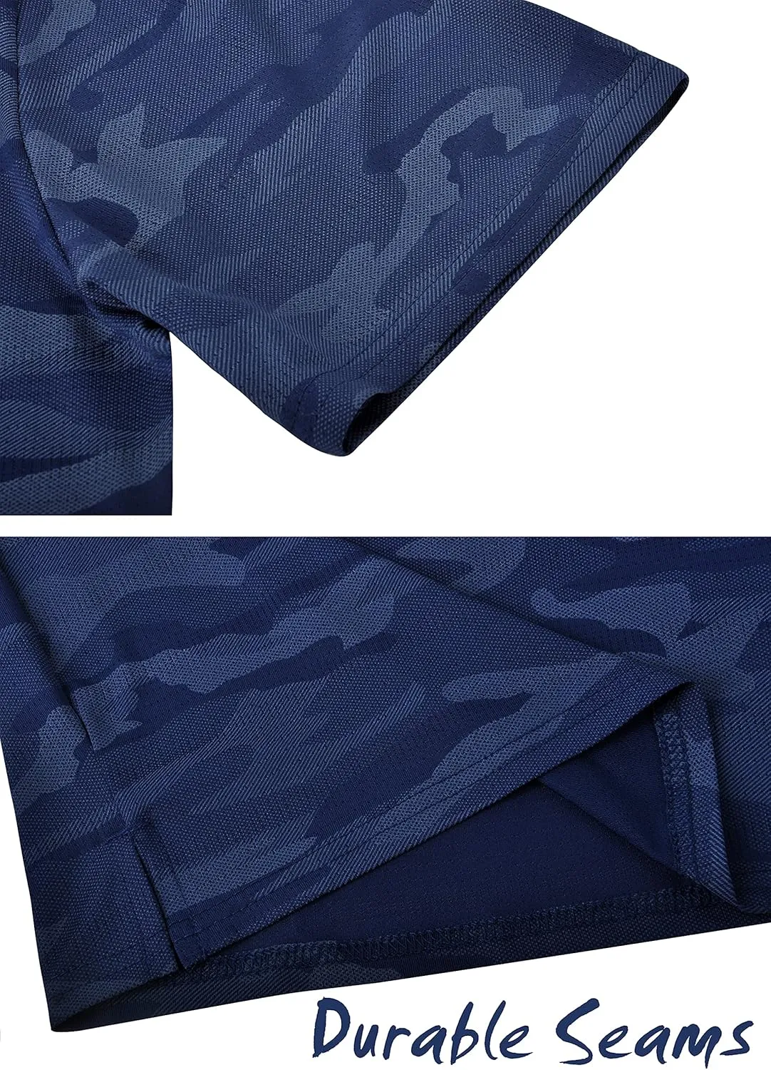 Derminpro Mens Camo Golf Shirts Moisture Wicking Short/Long Sleeve Dry Fit Golf Polos