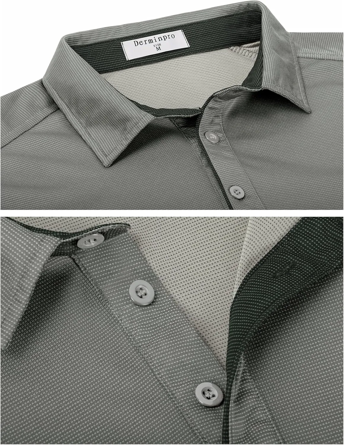 Derminpro Mens Polo Shirts Long Sleeve Quick Dry Athletic Golf T-Shirts