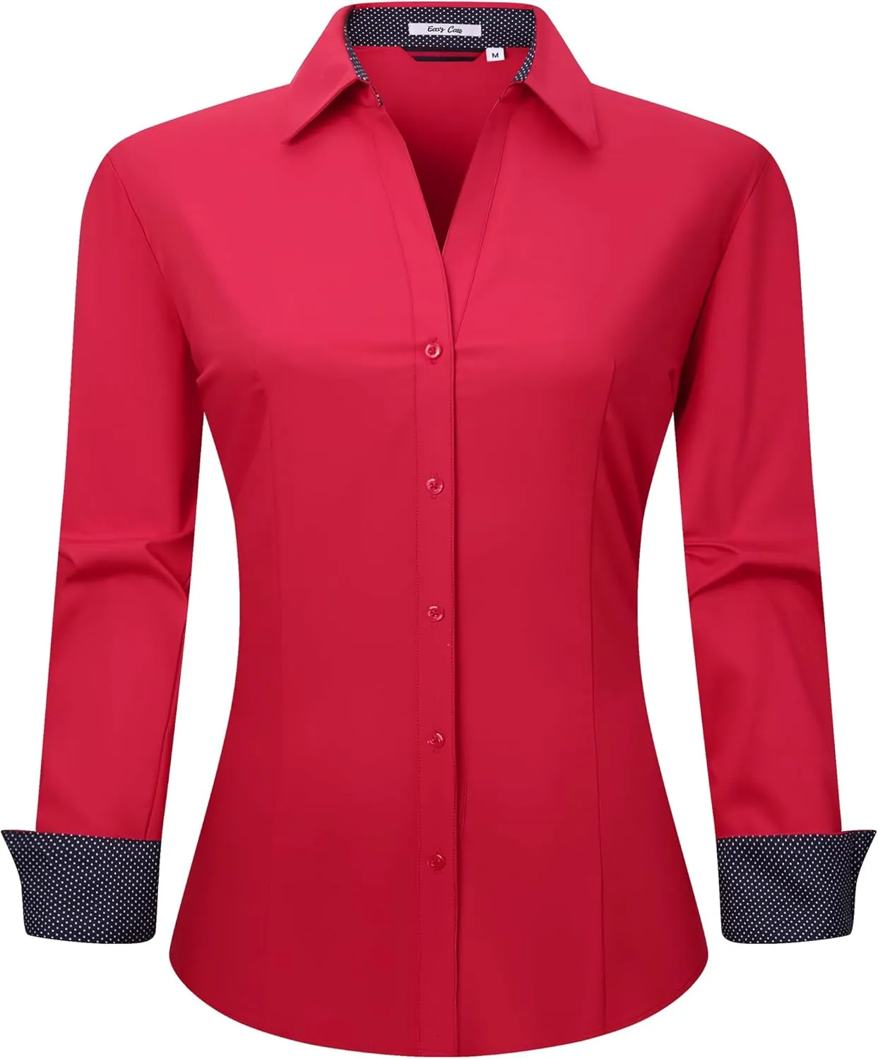 Esabel.C Womens Button Down Shirts Long Sleeve Regular Fit Stretch Work Blouse