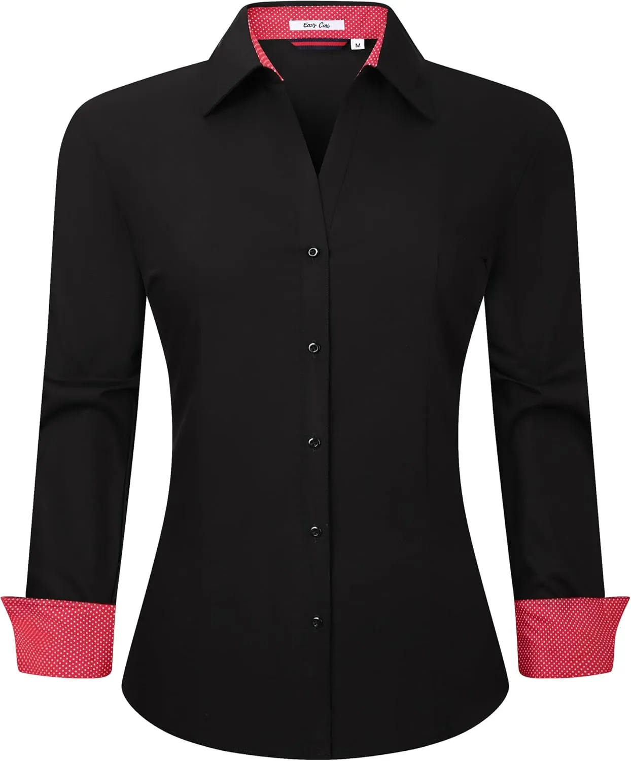 Esabel.C Womens Button Down Shirts Long Sleeve Regular Fit Stretch Work Blouse