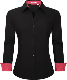 Esabel.C Womens Button Down Shirts Long Sleeve Regular Fit Stretch Work Blouse