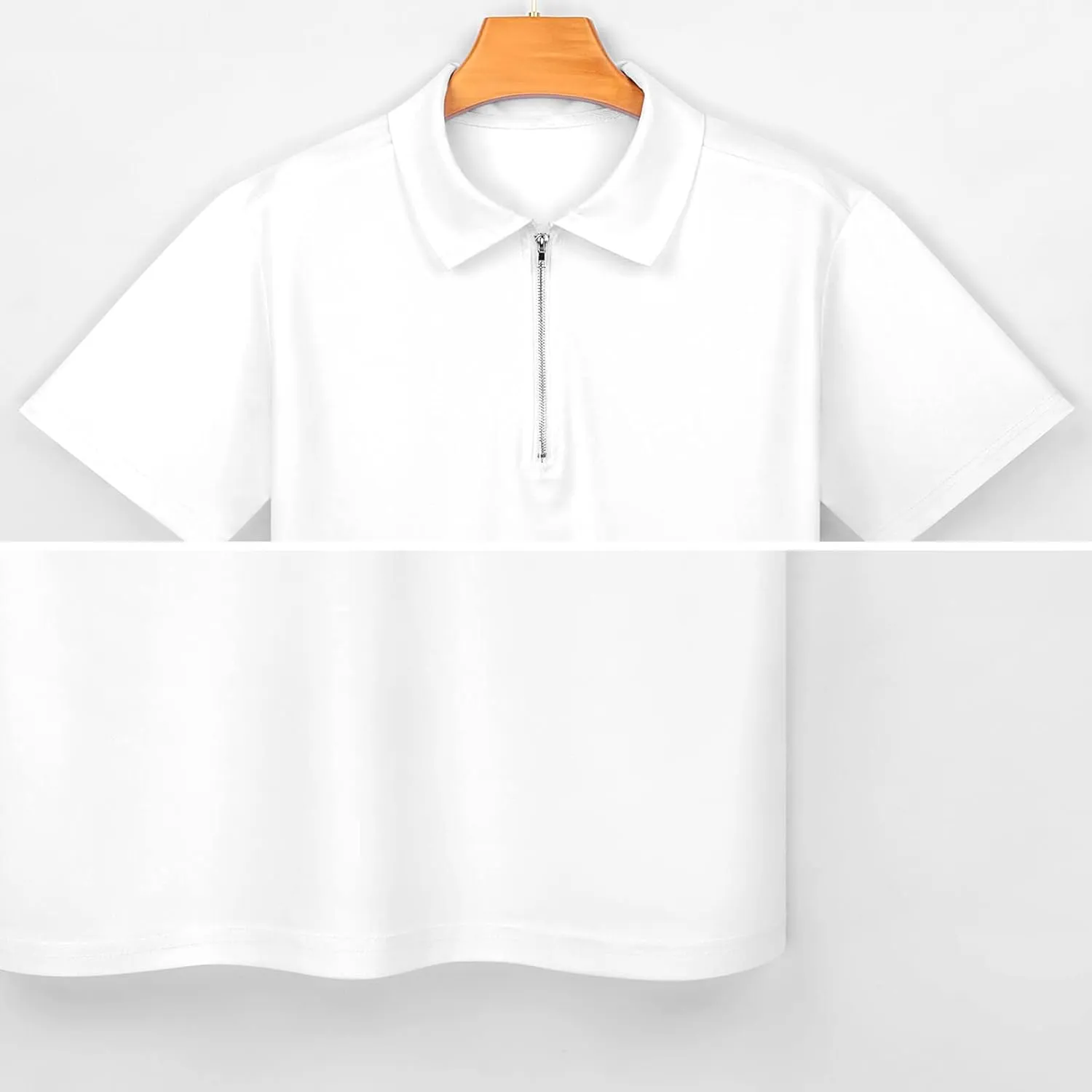 Garlic Pattern Trendy Polo Shirts for Men Short Sleeve Lapel Collar Zipper T-Shirts Outdoor Sports