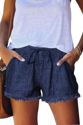 GOLDPKF Womens Jean Shorts for Denim Casual Summer Mid Waist Frayed Stretchy Ripped