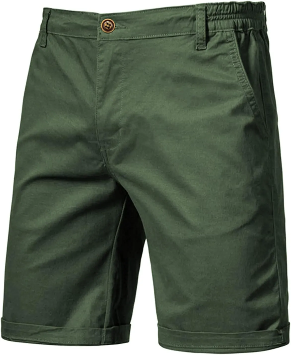 Oymyakon Men's Stretch Chino Short Slim Fit 10" Inseam Flat Front Shorts Summer Cotton Casual Shorts with Pocket