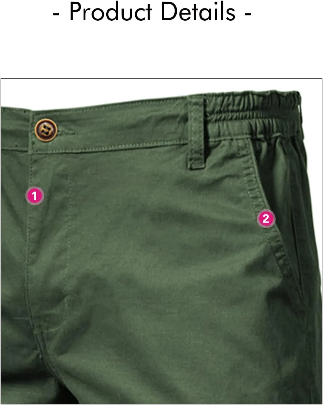 Oymyakon Men's Stretch Chino Short Slim Fit 10" Inseam Flat Front Shorts Summer Cotton Casual Shorts with Pocket